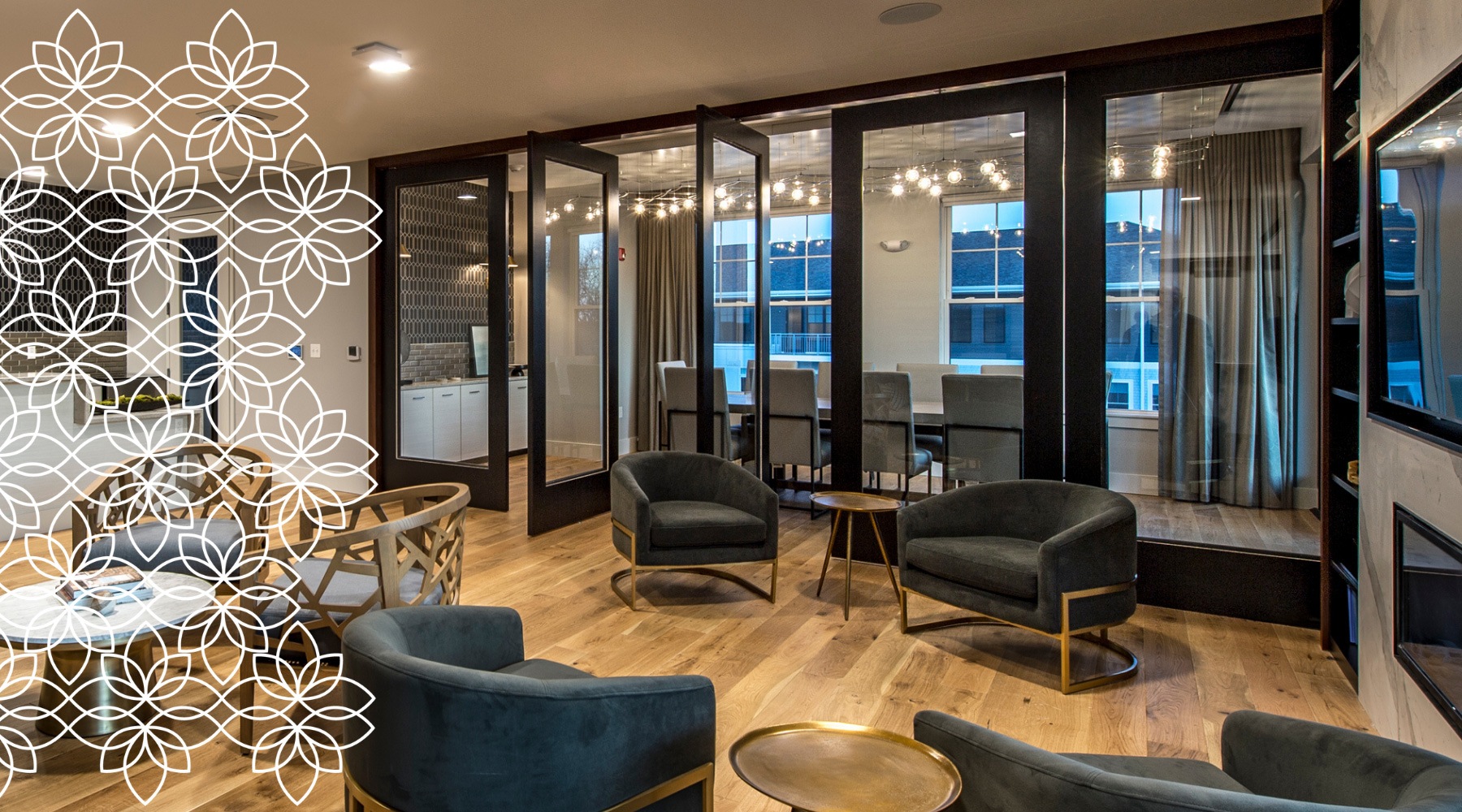 Beautiful clubroom with lounge seating Beautiful clubroom with lounge seating